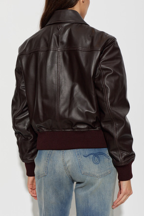 Ami Alexandre Mattiussi Leather jacket with collar