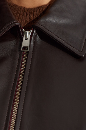Ami Alexandre Mattiussi Leather jacket with collar
