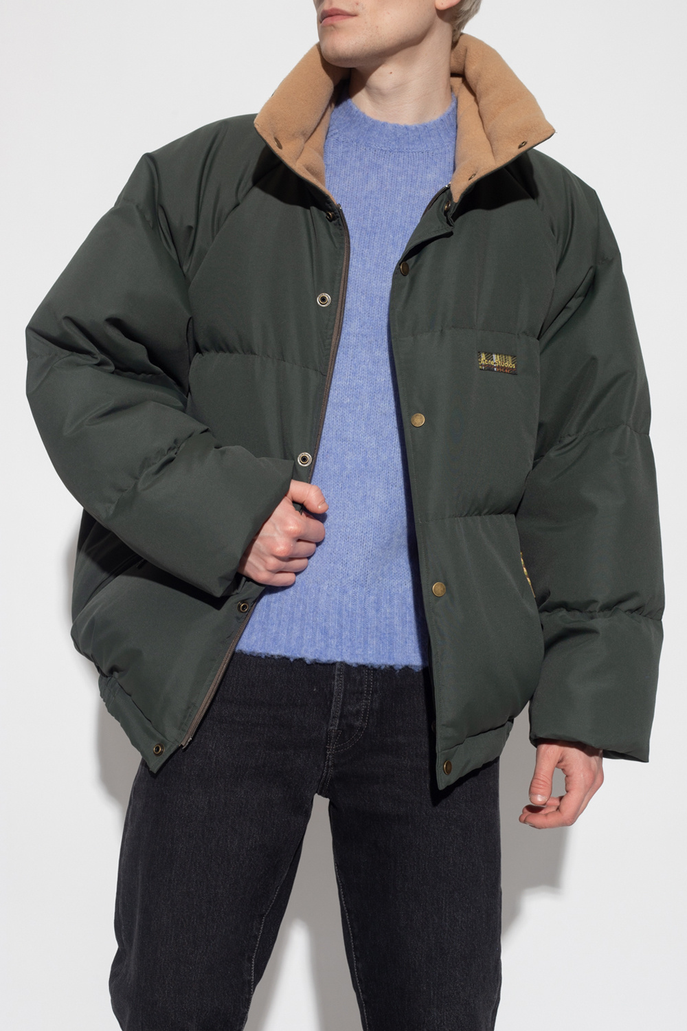 Acne Studios Down jacket polo with standing collar