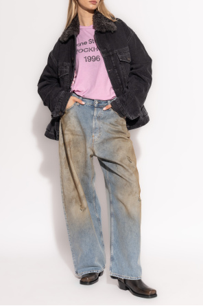 Kurtka jeansowa z futrzanym kołnierzem od Acne Studios