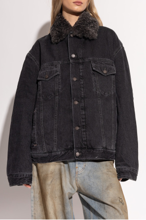 Acne Studios Denim jacket with fur collar