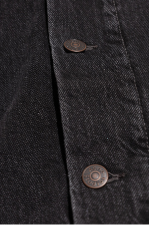 Acne Studios Kurtka jeansowa z futrzanym kołnierzem