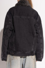 Acne Studios BLACK Denim jacket with fur collar