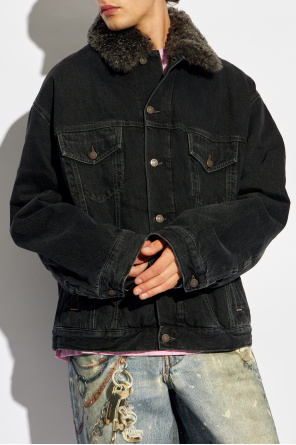 Acne Studios Denim jacket with fur collar