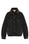 Acne Studios BLACK Denim jacket with fur collar