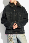 Acne Studios BLACK Denim jacket with fur collar