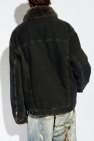 Acne Studios BLACK Denim jacket with fur collar