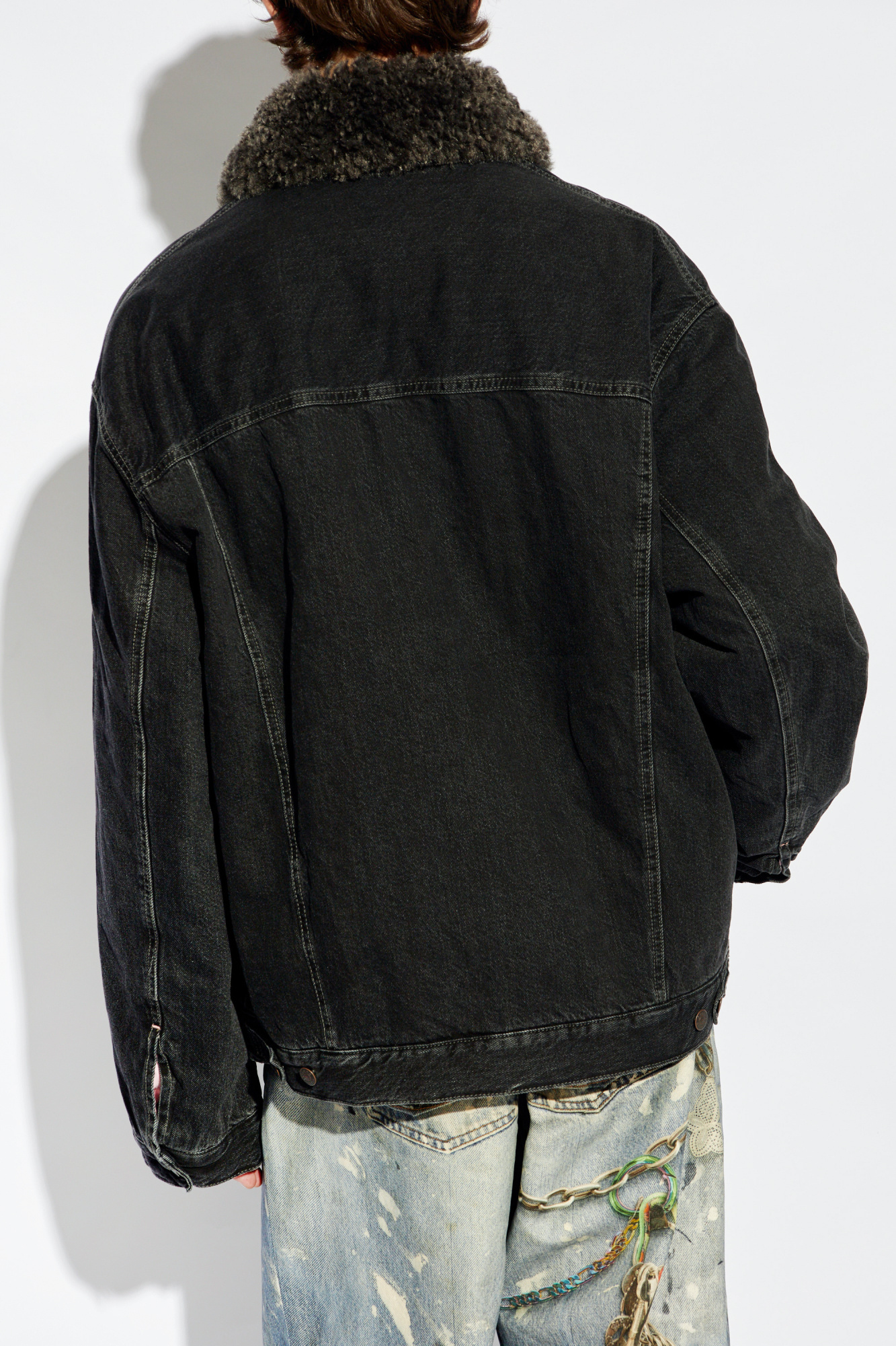 Acne Studios Denim jacket with fur collar