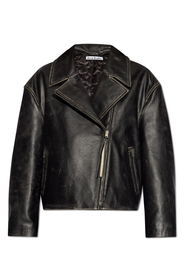 Acne Studios Leather biker long jacket