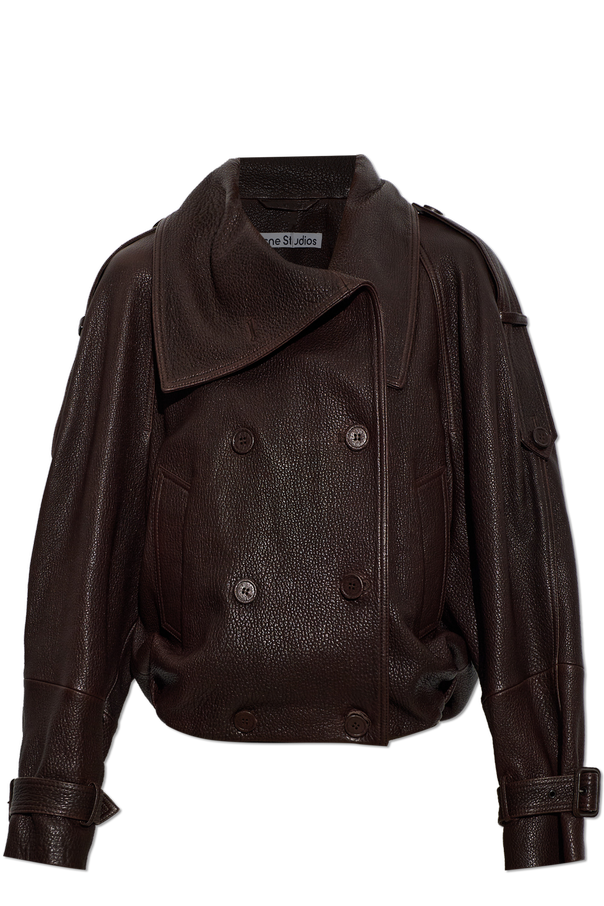 Leather jacket with ‘vintage’ effect od Acne Studios