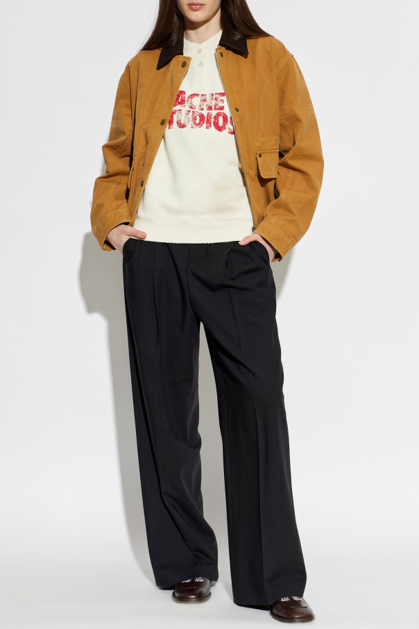 Acne Studios Chaqueta con cuello de cuero