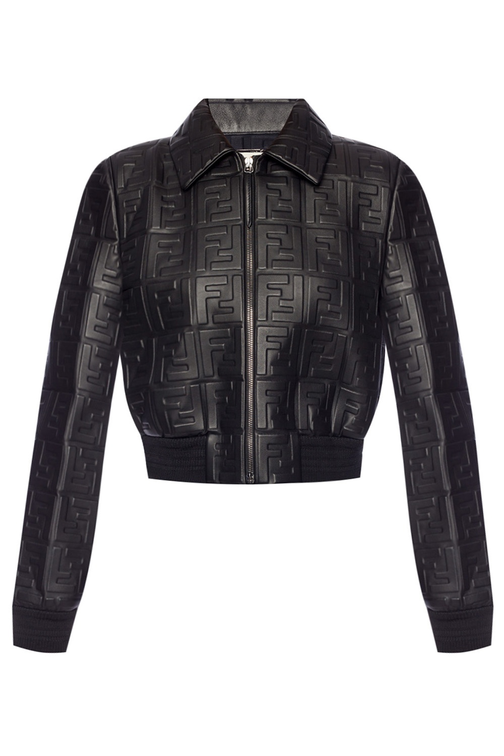 Leather jacket with logo Fendi - Vitkac 
