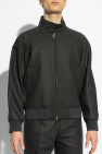Fendi GREY Cashmere jacket with stand-up collar
