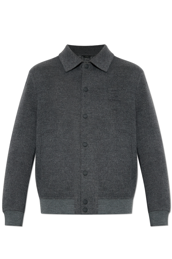 Wool jacket with embossed logo od Fendi