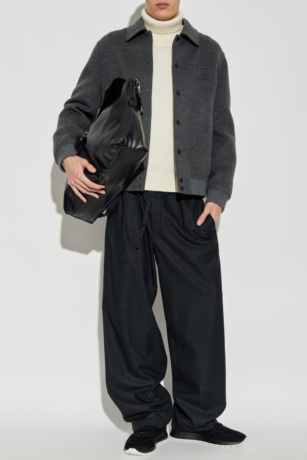 Fendi Wolljacke mit erhabenem Logo