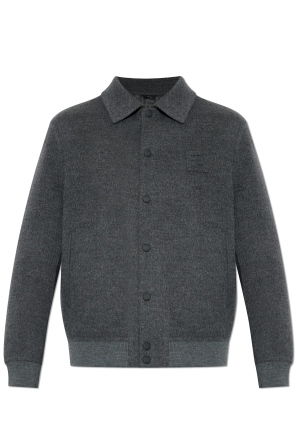 Wool jacket with embossed logo od Fendi