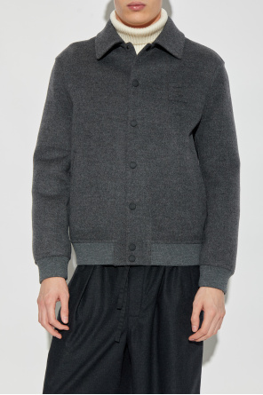 Fendi Wolljacke mit erhabenem Logo