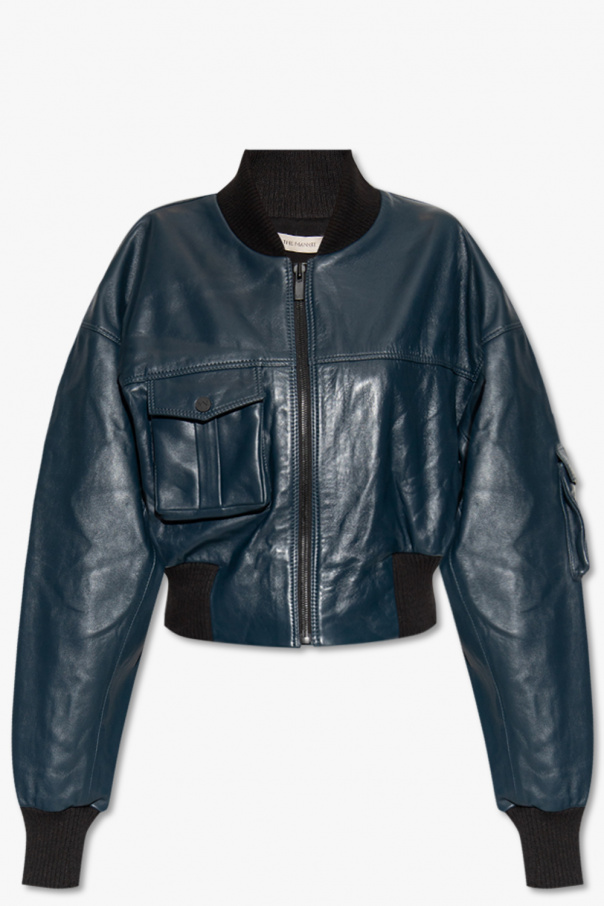 The Mannei ‘Le Mans’ leather bomber beige jacket