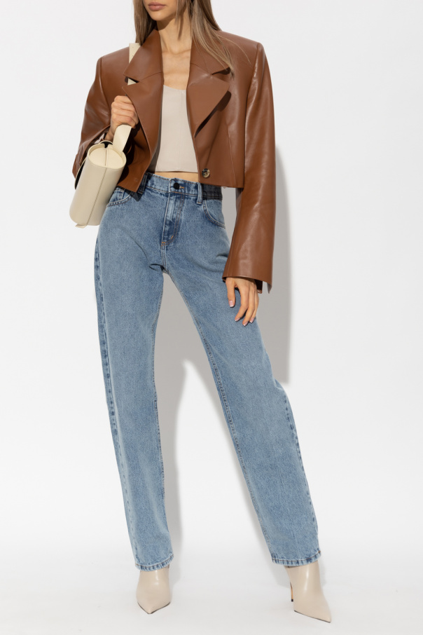 The Mannei ‘Monica’ cropped leather blazer