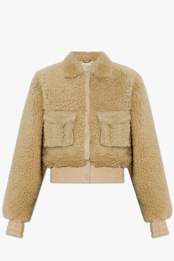 The Mannei ‘Parla’ cropped shearling LONG jacket