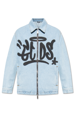 Denim jacket with logo od GCDS