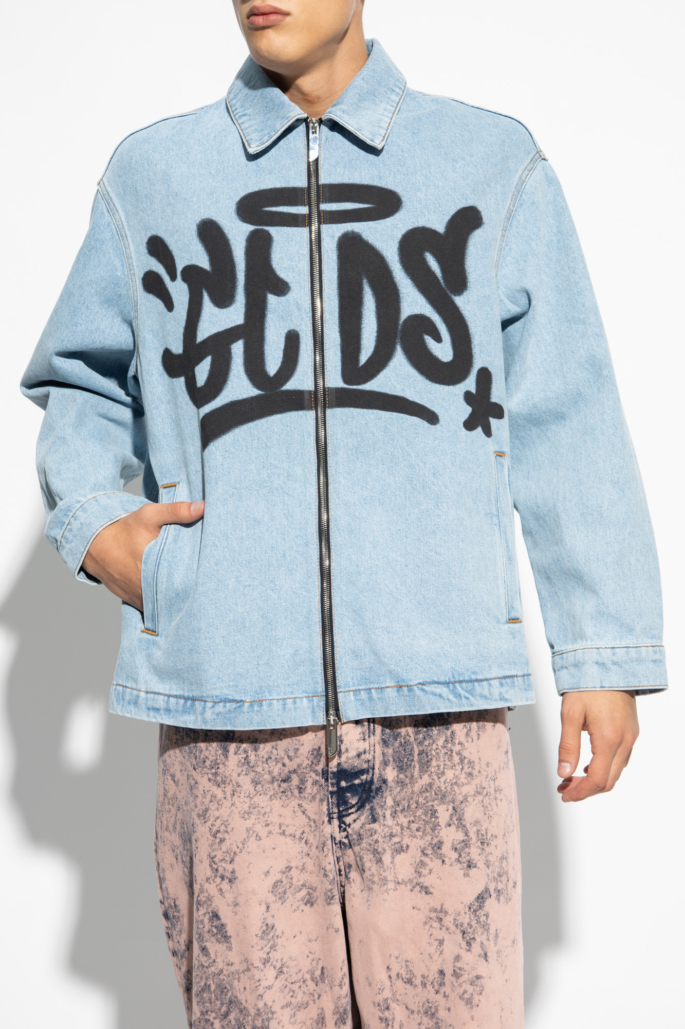 GCDS Denim jacket with logo