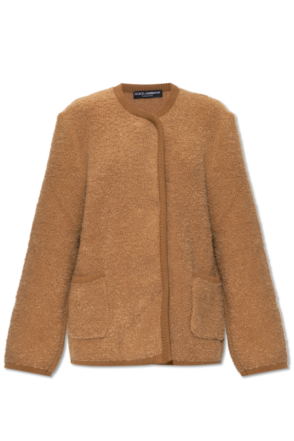 Double-breasted cardigan with teddy effect od Dolce & Gabbana
