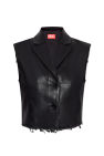 Diesel BLACK Vest with raw finish G-BARYT
