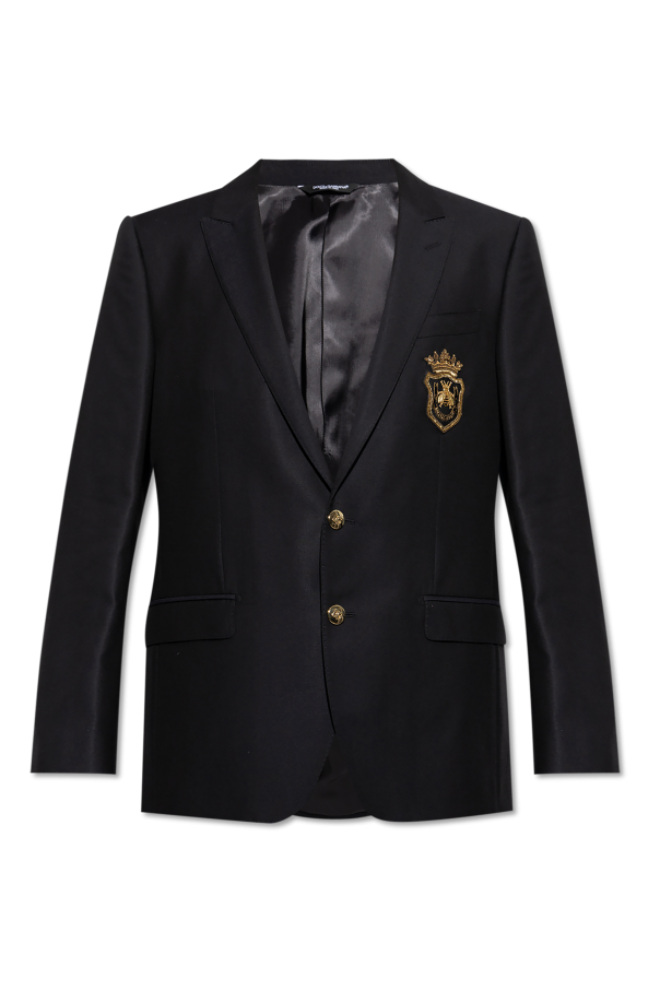 Wool blazer with appliqué od Dolce & Gabbana