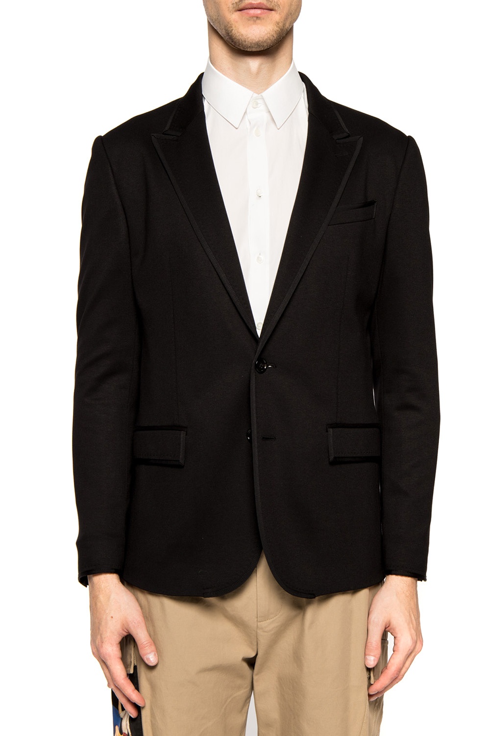 Dolce & Gabbana Gold-Dipped lapel blazer