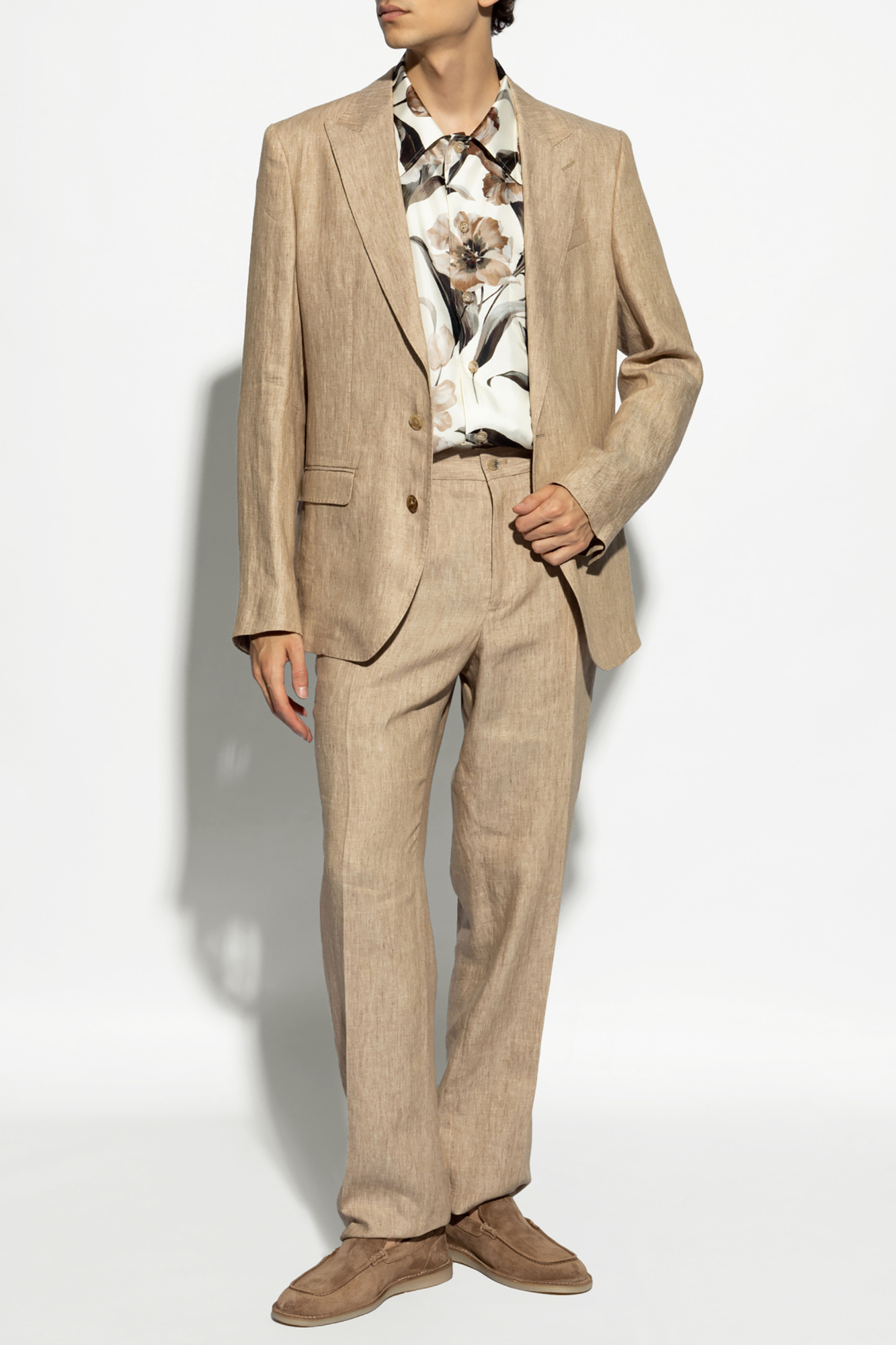 DOLCE & GABBANA stretch wool Sicilia-fit suit Linen Blazer