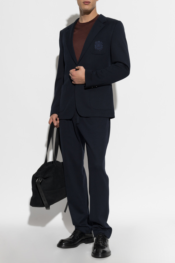Dolce & Gabbana Navy Blazer with Single Vent