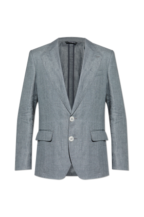 Linen blazer with closed lapels