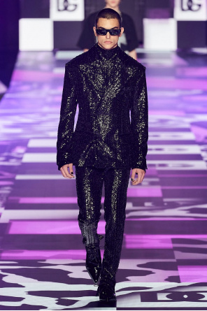 Dolce DG-print & Gabbana Sequinned blazer