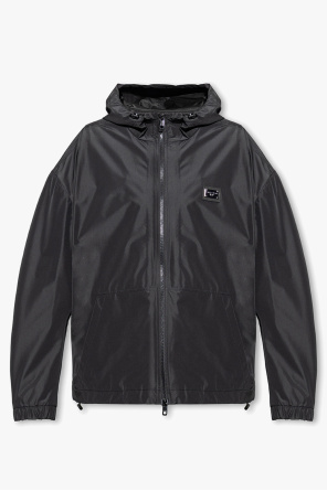 Hooded jacket od Dolce & Gabbana logo patch zipped hoodie