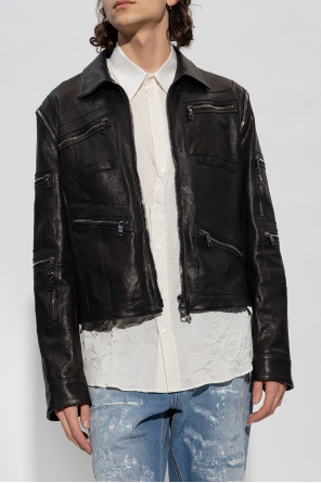 Dolce & Gabbana Leather jacket with detachable sleeves