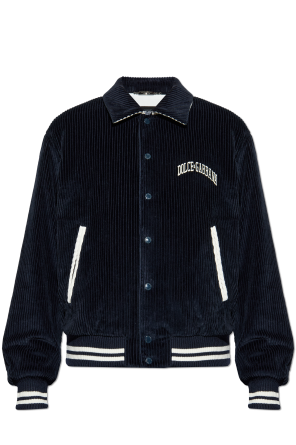 Corduroy jacket with embroidered logo
