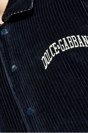 Dolce & Gabbana Corduroy jacket with embroidered logo