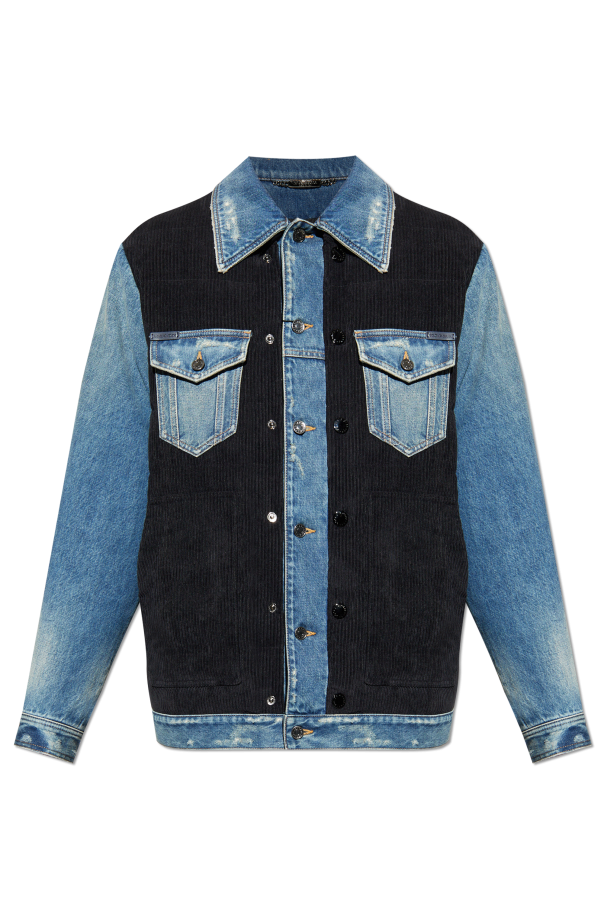 Denim jacket with corduroy inserts od Dolce & Gabbana