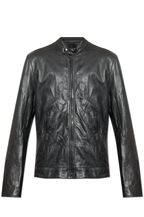 Lederjacke mit Stehkragen