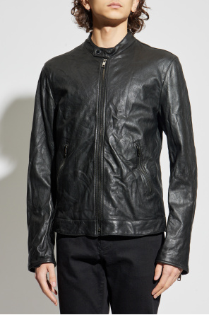 Dolce & Gabbana Lederjacke mit Stehkragen