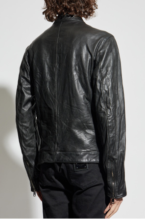 Dolce & Gabbana Lederjacke mit Stehkragen