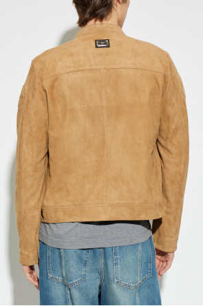 Dolce & Gabbana Suede jacket with stand-up collar