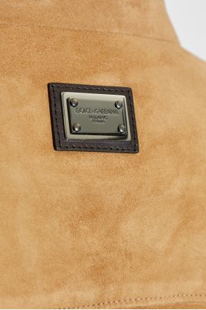 Dolce & Gabbana Suede jacket with stand-up collar