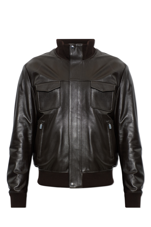 Leather jacket with stand-up collar od Dolce & Gabbana