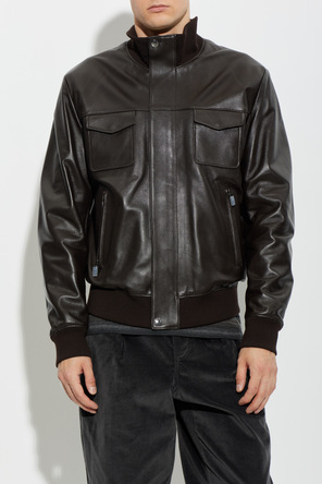 Dolce & Gabbana Leather jacket with stand-up collar