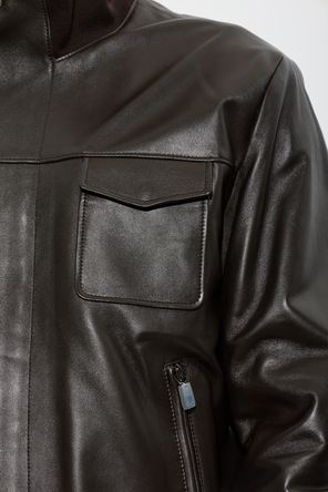 Dolce & Gabbana Leather jacket with stand-up collar