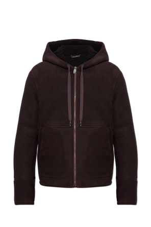 Suede jacket with hood
