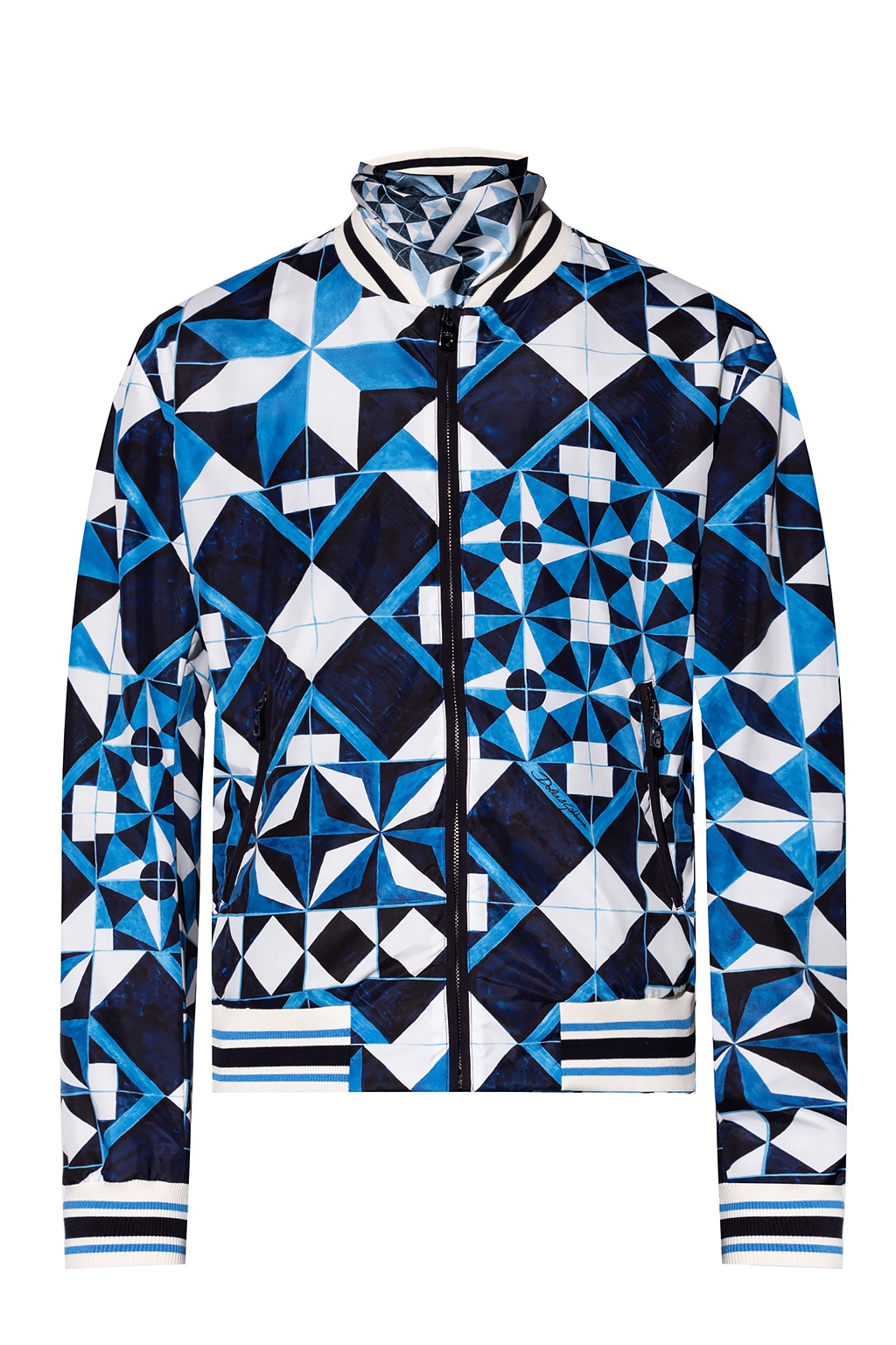 Navy blue Bomber jacket with logo Dolce & Gabbana - Vitkac TW