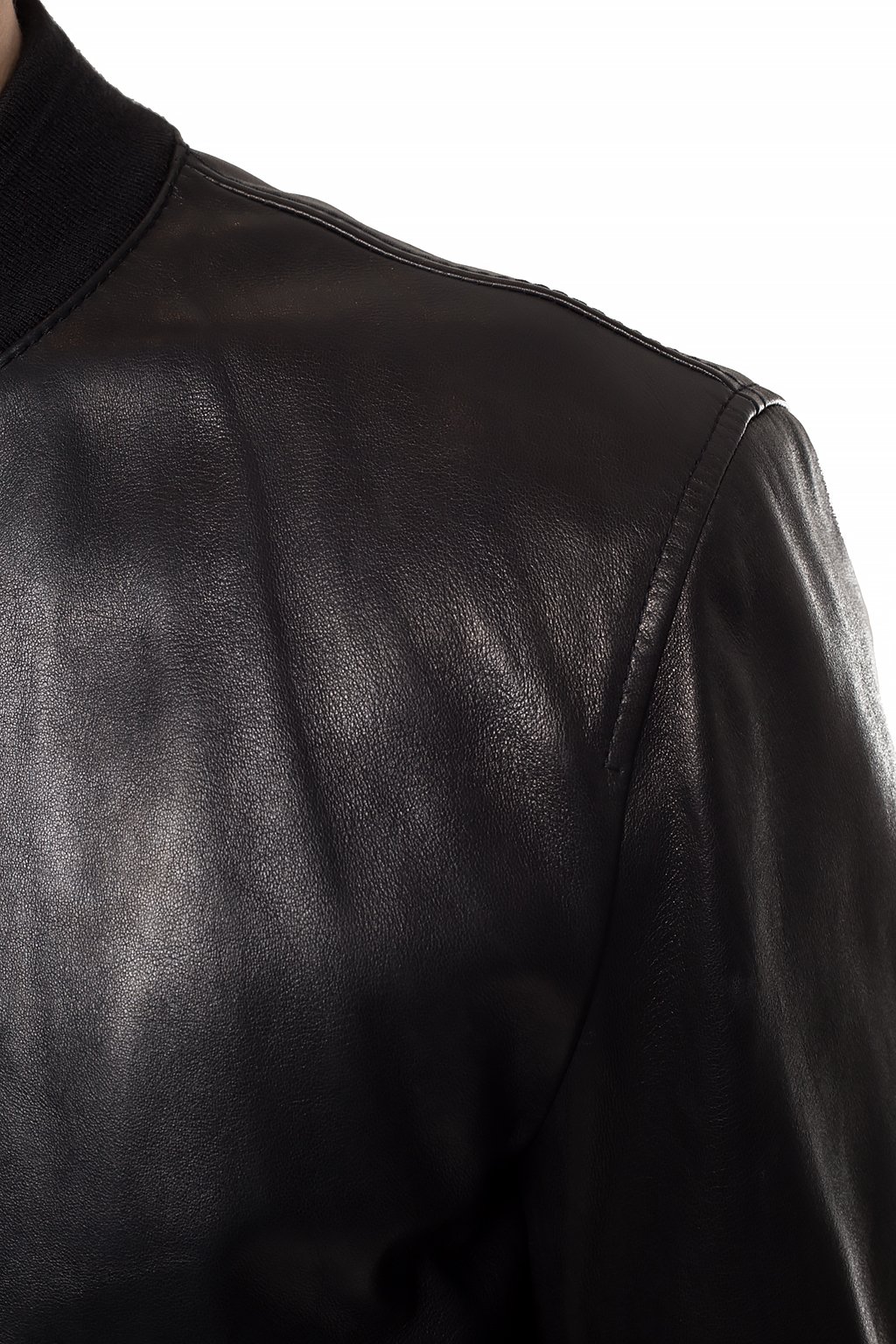 Louis Vuitton black Embellished Leather Bomber Jacket